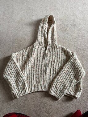 Moon & Madison Speckled Knit Zip Hoodie – Women’s Small
